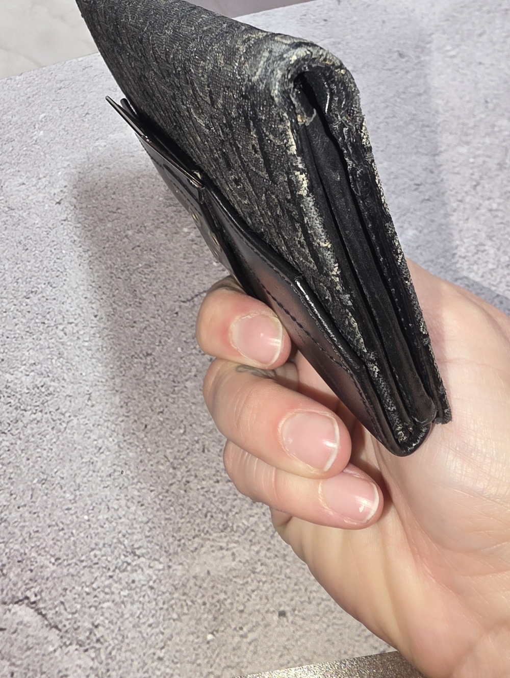 Dior Black Logo Jacquard Continental Wallet with Silver Hardware - Picture 16 of 17